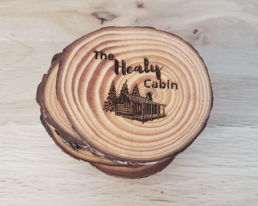Cabin with Trees Coaster Set