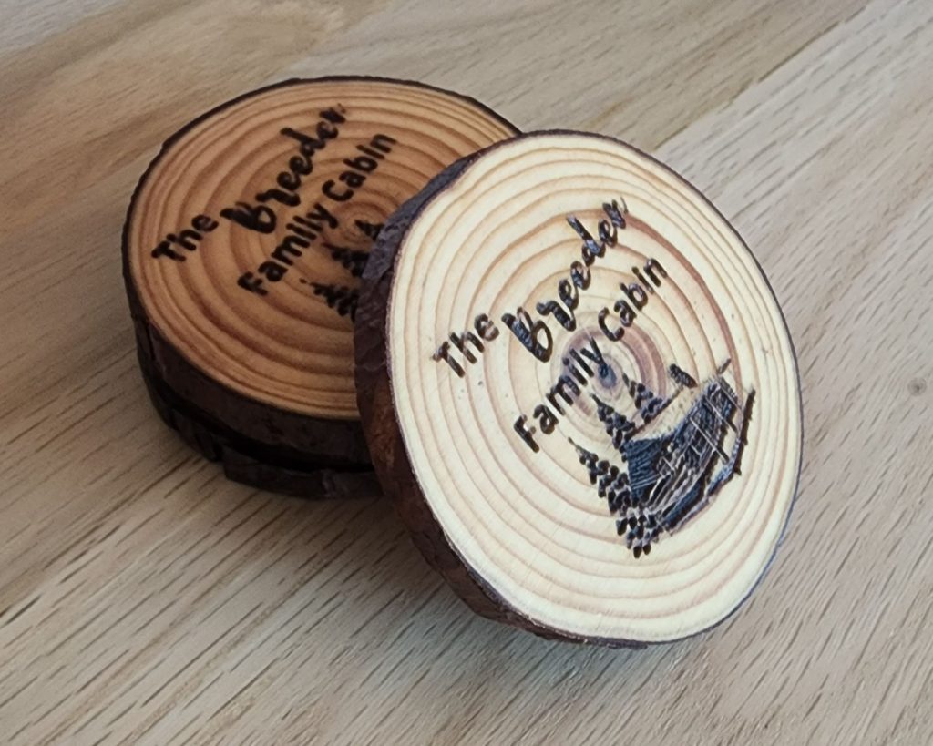 Cabin with Trees Coaster Set