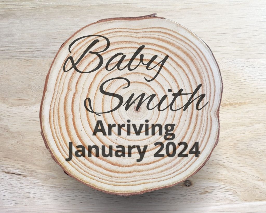 Simple Cursive Baby Announcement Coaster Set