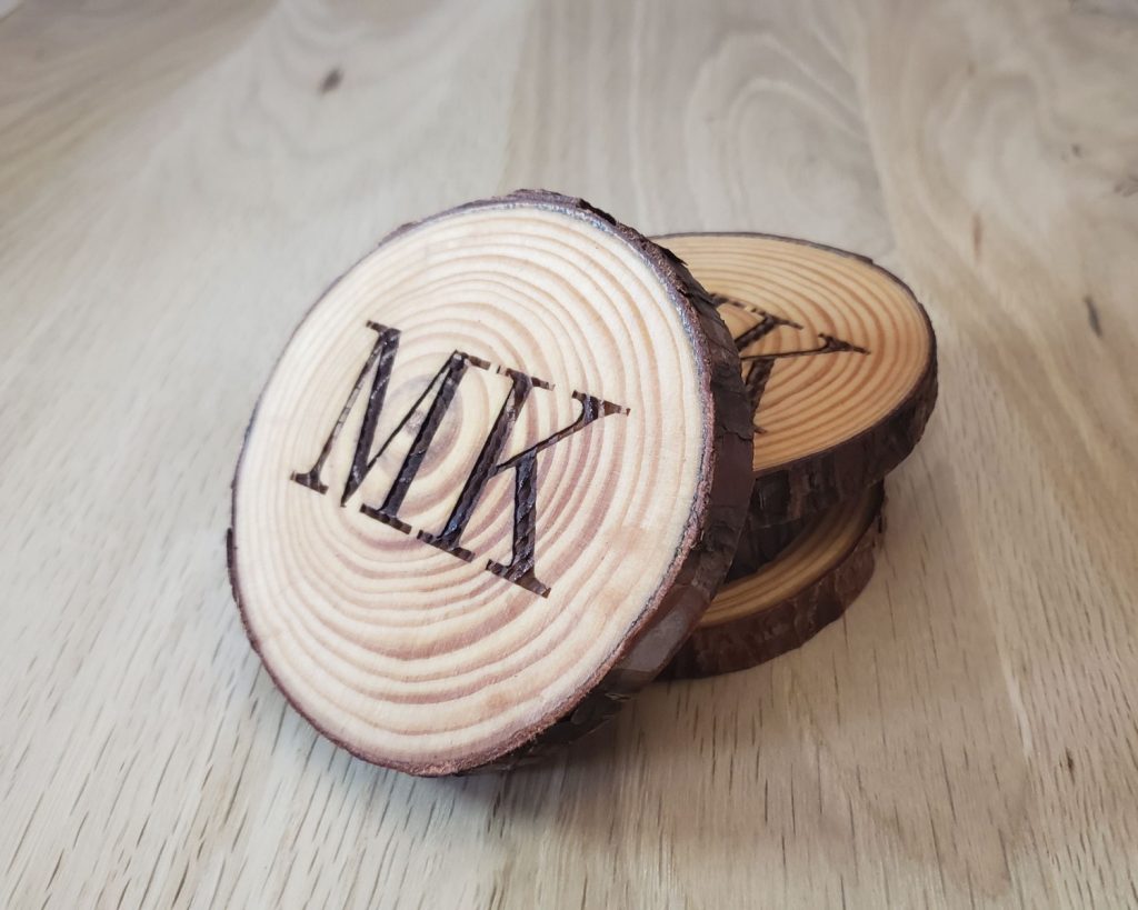 Simple Monogram Coaster Set