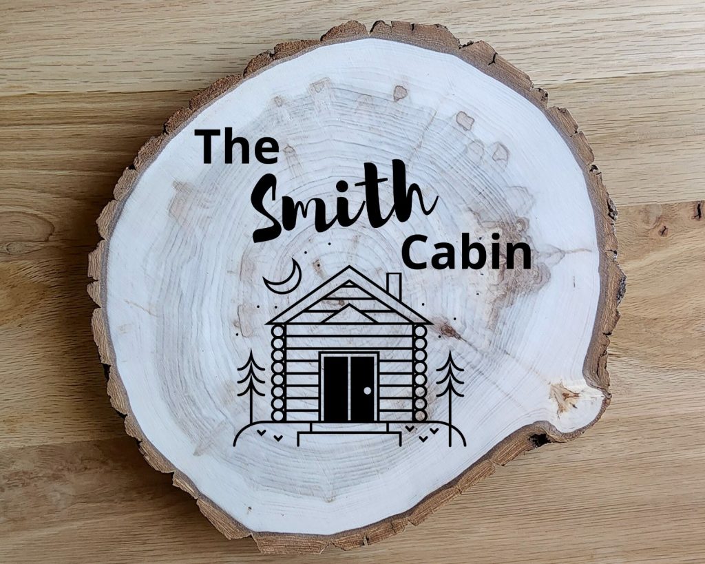Log Cabin Round Sign