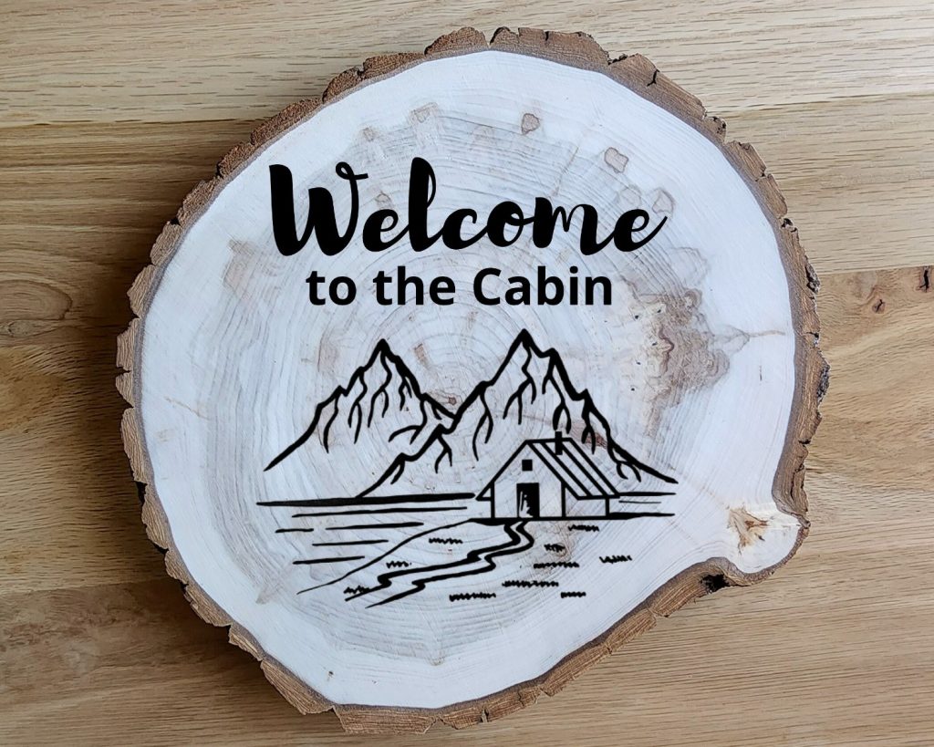 Mountain Cabin Round Sign