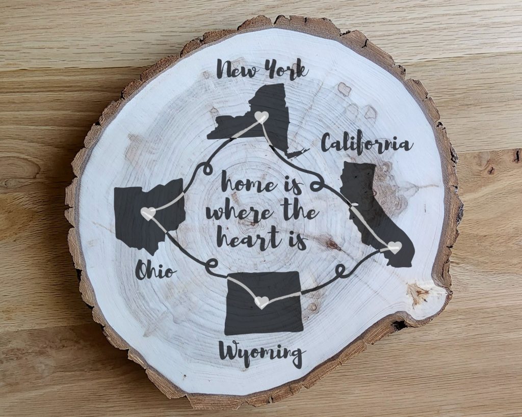 4 State with Text Round Sign