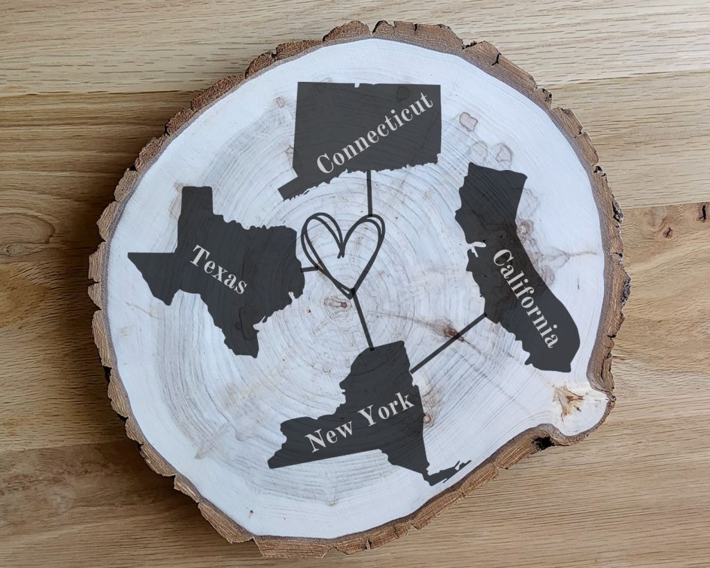 4 State with Heart Round Sign