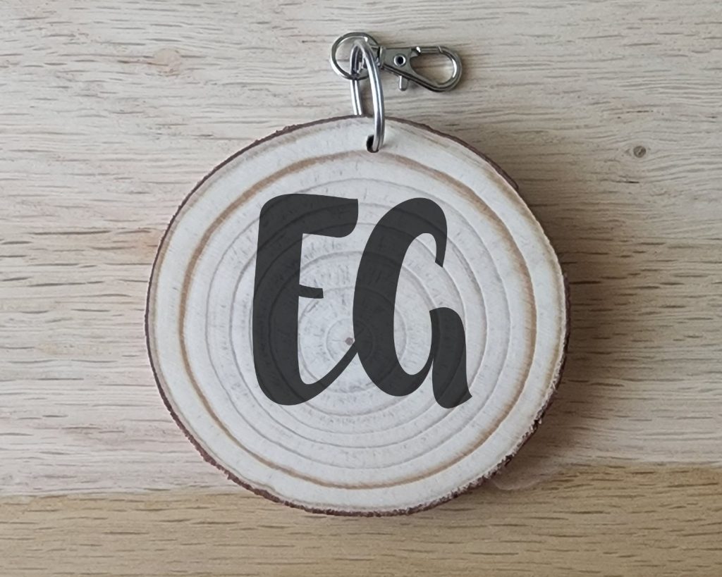Monogram Bold Cursive Keychain