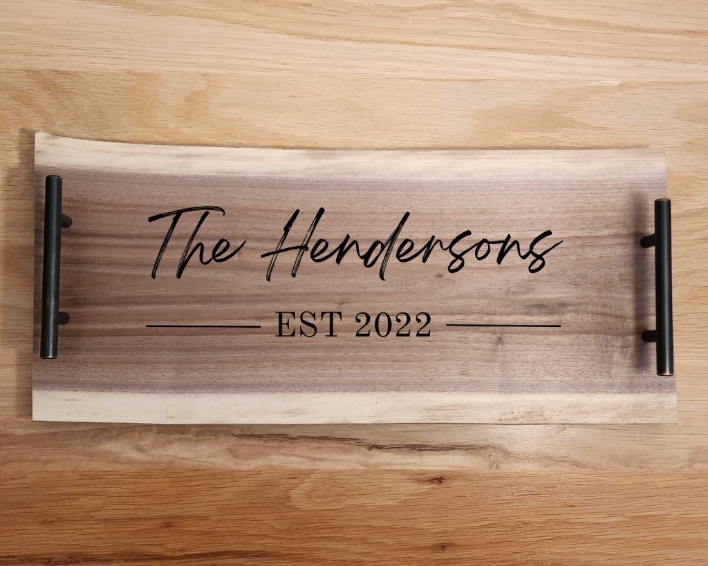 Family Line Walnut Live Edge Charcuterie Board