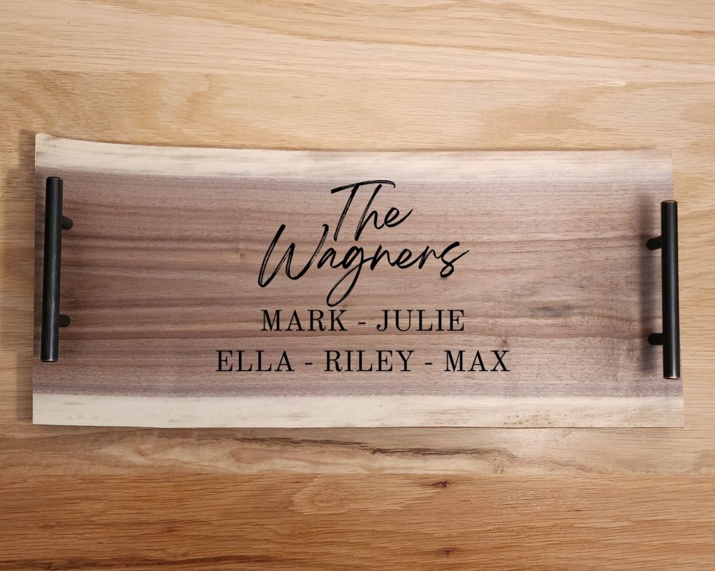 Family Children Walnut Live Edge Charcuterie Board